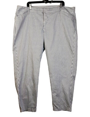Old Navy Pixie Pants Women's 22 Long Black White Stripe Casual Work